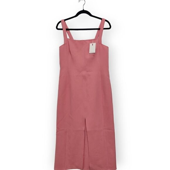 New C/MEO Consumed Split-Front Pink Midi Dress L 8 - Picture 5 of 15